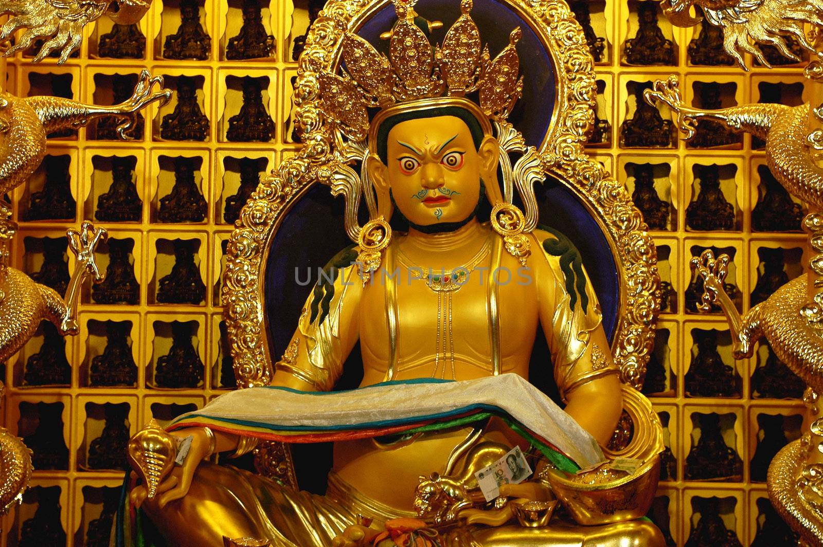 Statue of Yellow Jambhala- the God of fortune