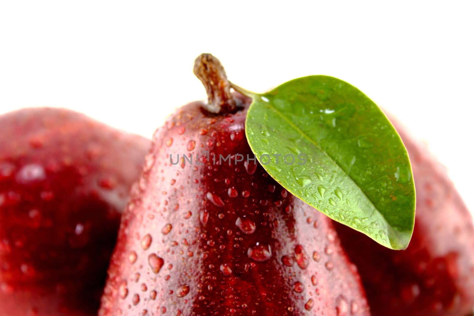 Fresh Red Pears on white