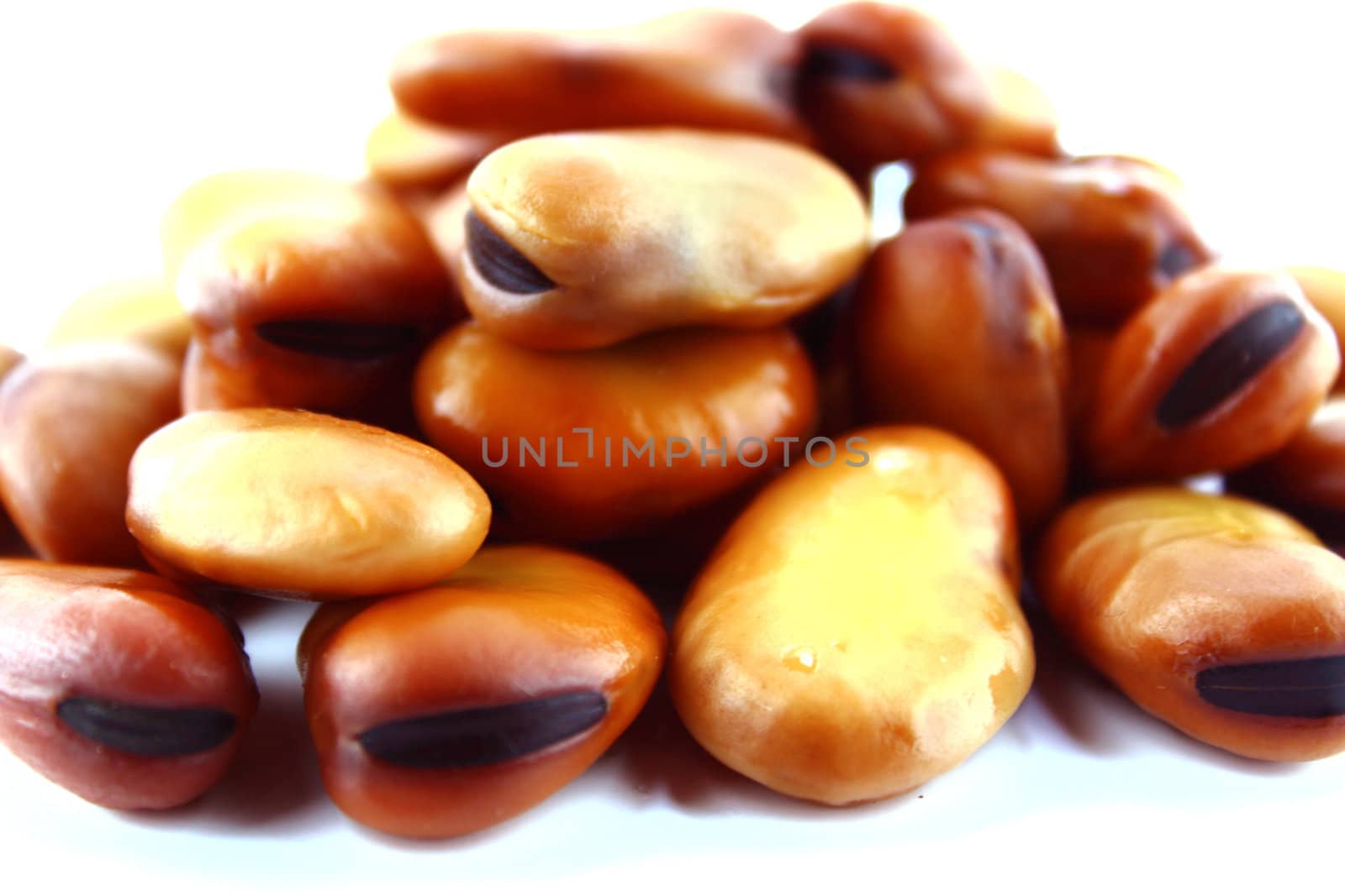 Broad Beans, fava beans isolated on white background.