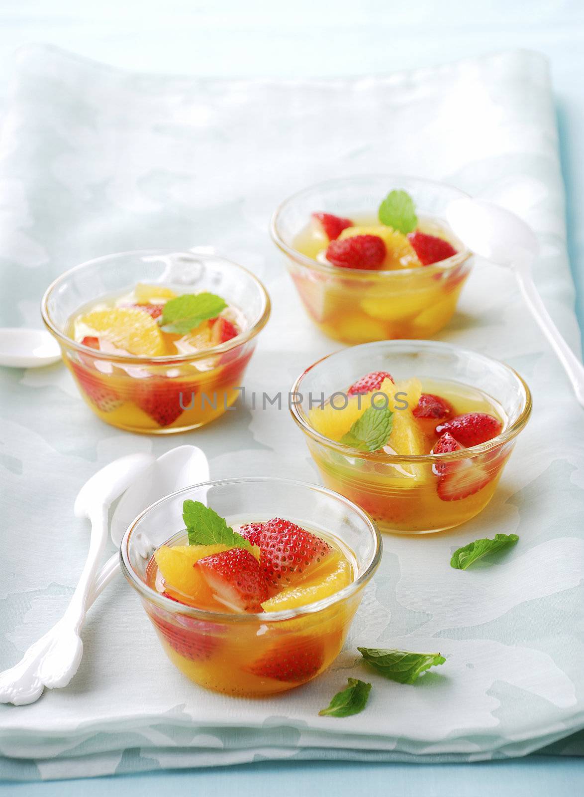 Red strawberry with fruit jelly