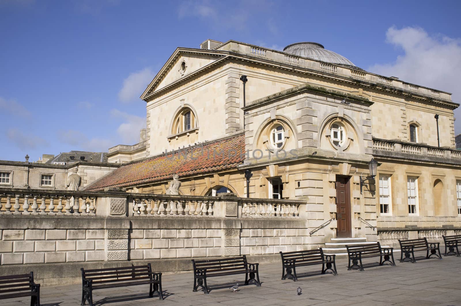 Roman Baths in the historic city of Bath in Somerset, England