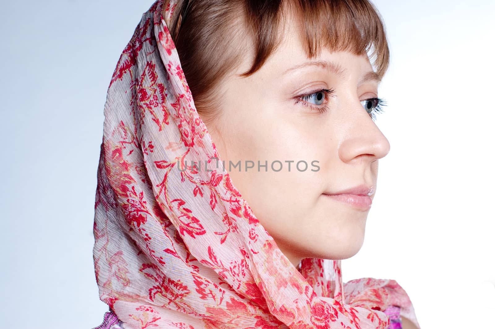 modest young girl in head scarf