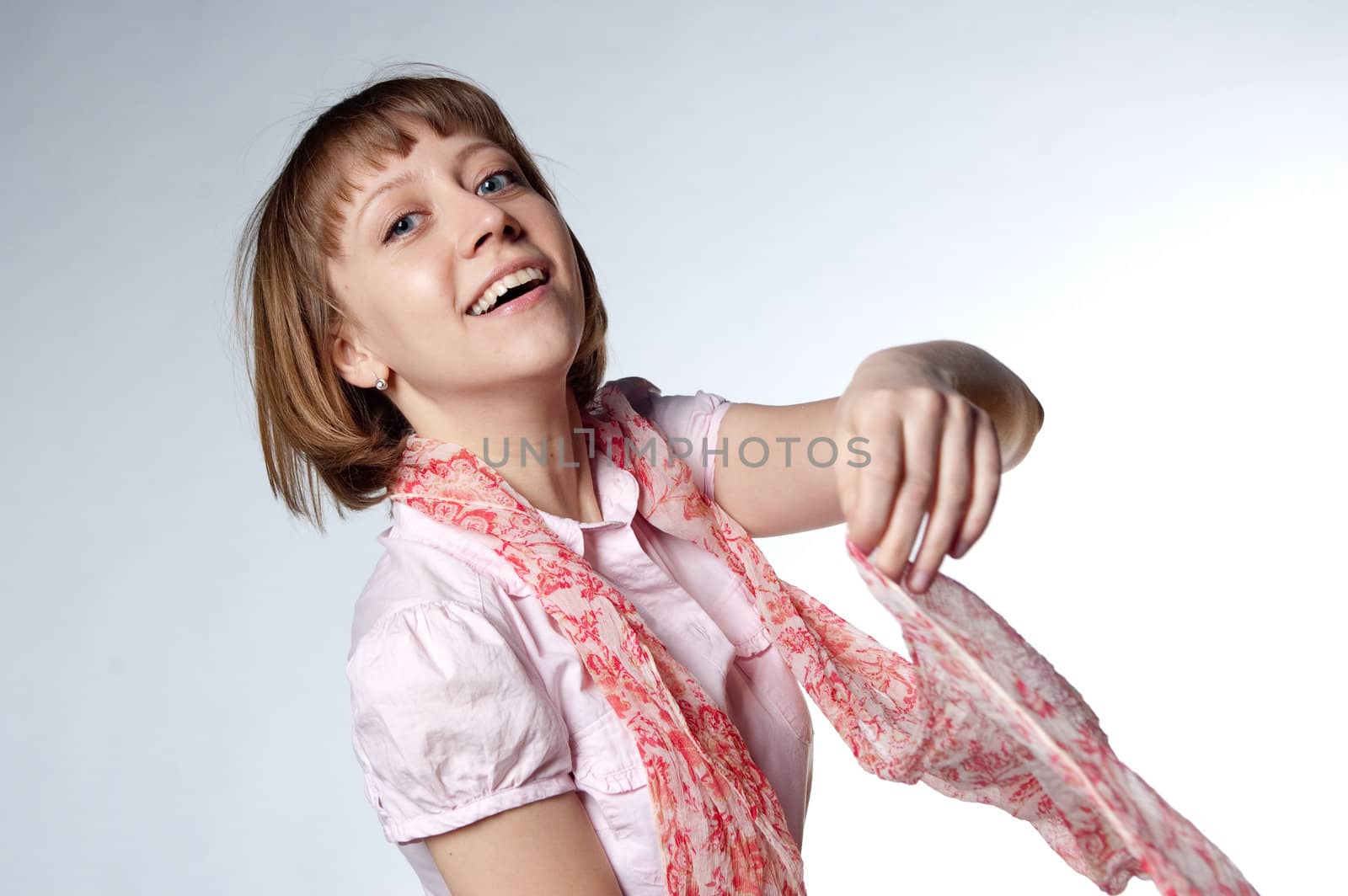 a young girl wearing a light scarf by Triphka