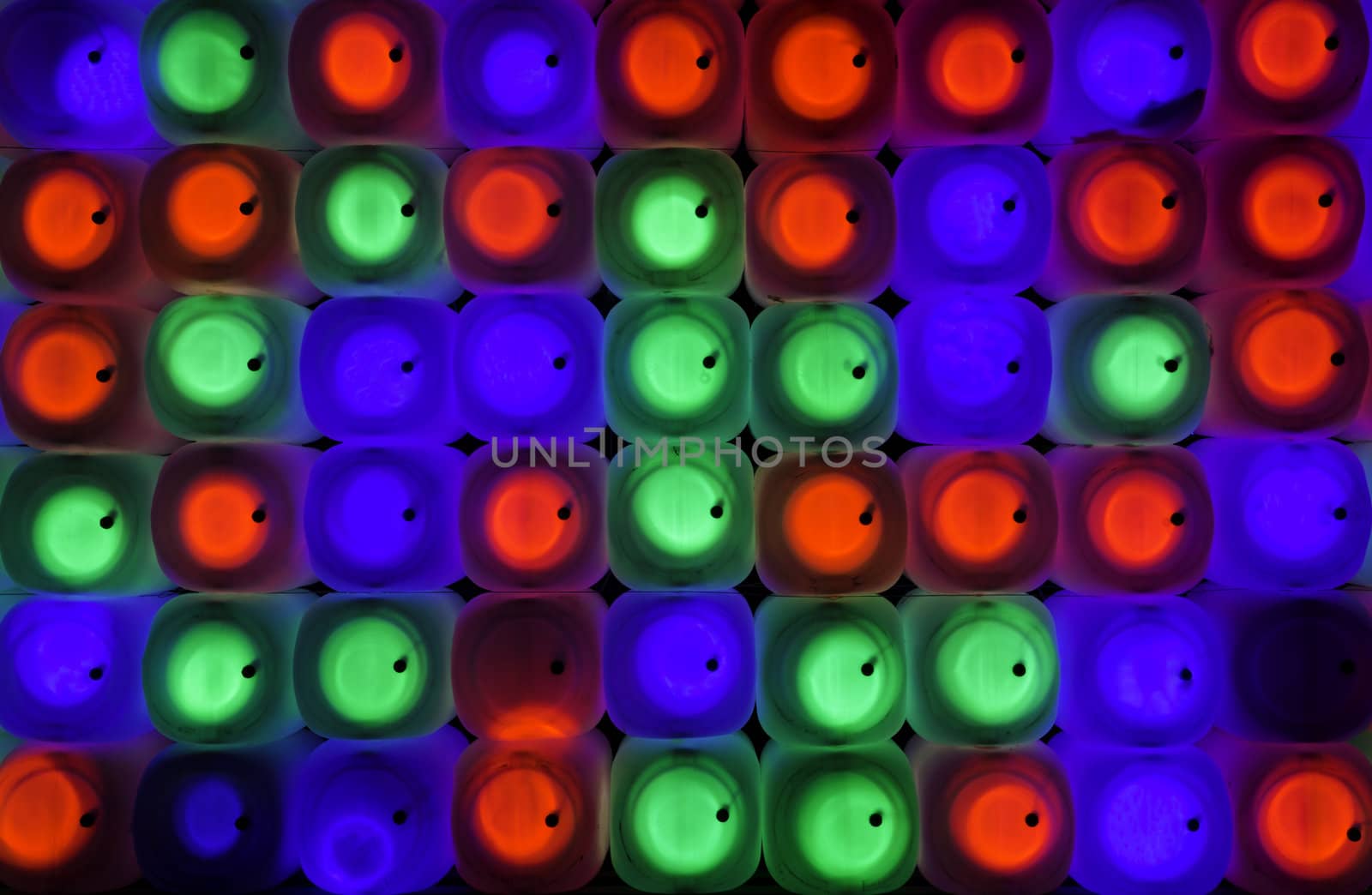Abstract color lights from gallon lanterns