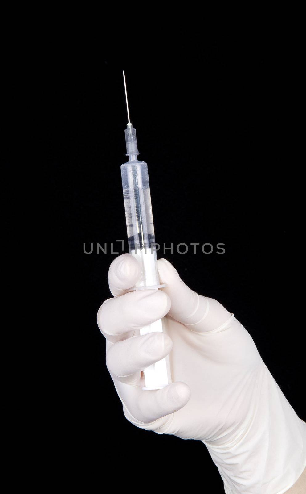 syringe in the hand