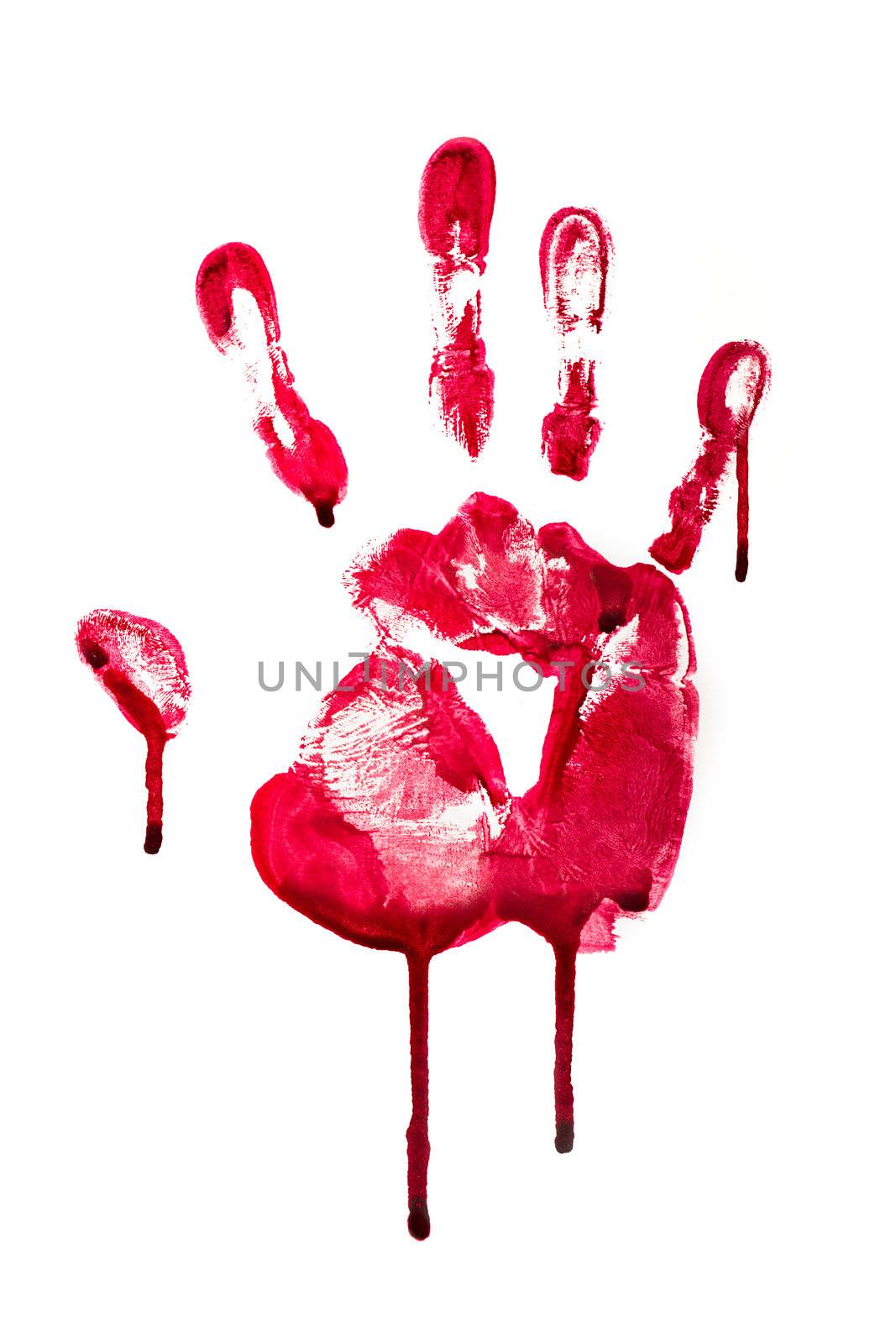 Blood hand print dripping horror by jamenpercy