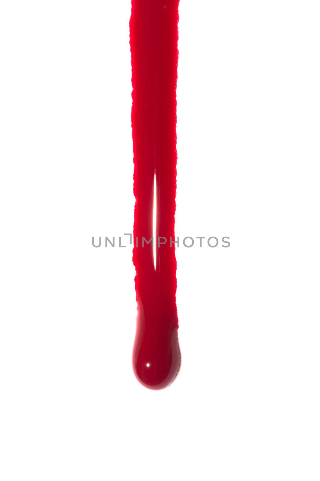 A high resolution image of a blood drips and drops