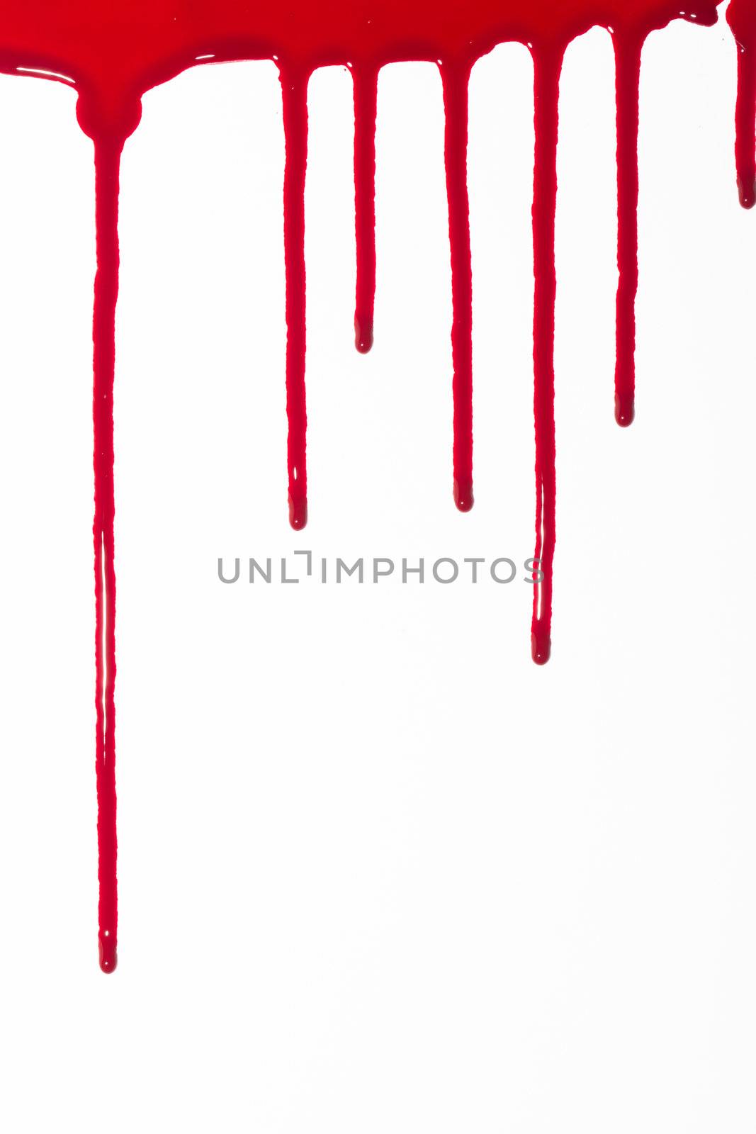 A high resolution image of a blood drips and drops