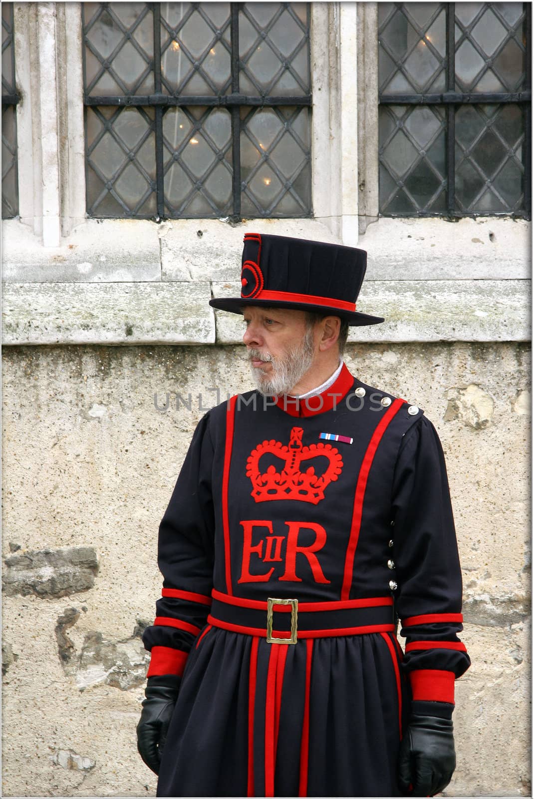 Guard at the Tower of London in traditional costume
