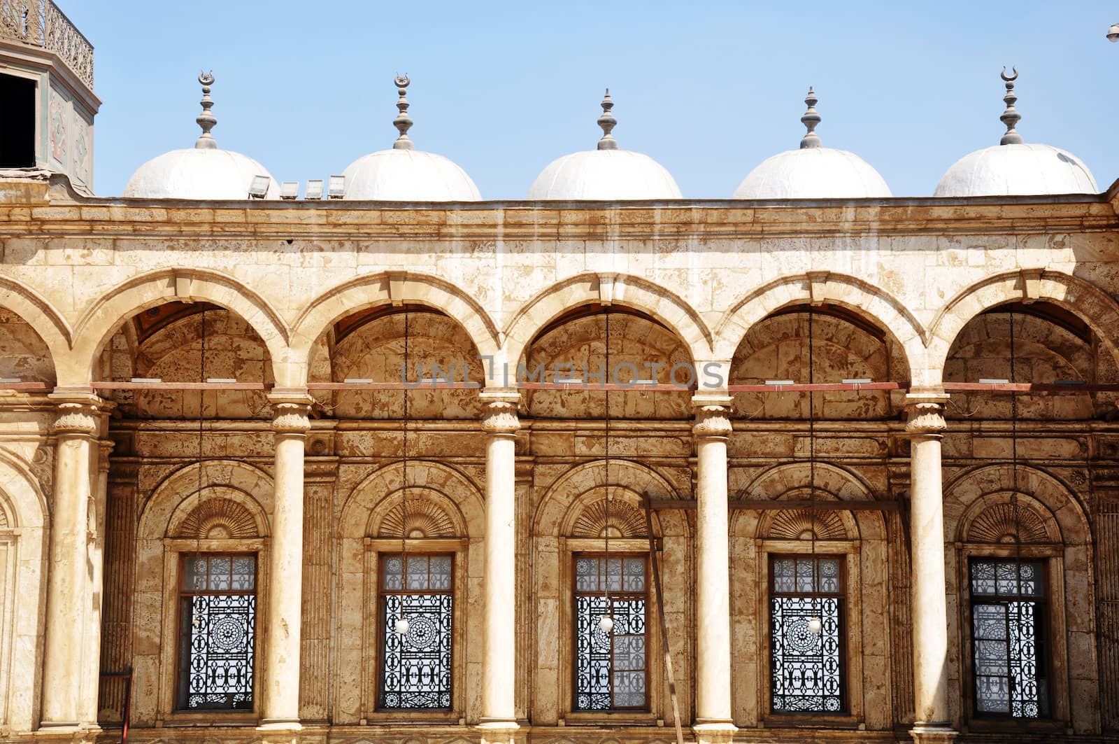 Landmark of a famous historic Syrian mosque in Damascus
