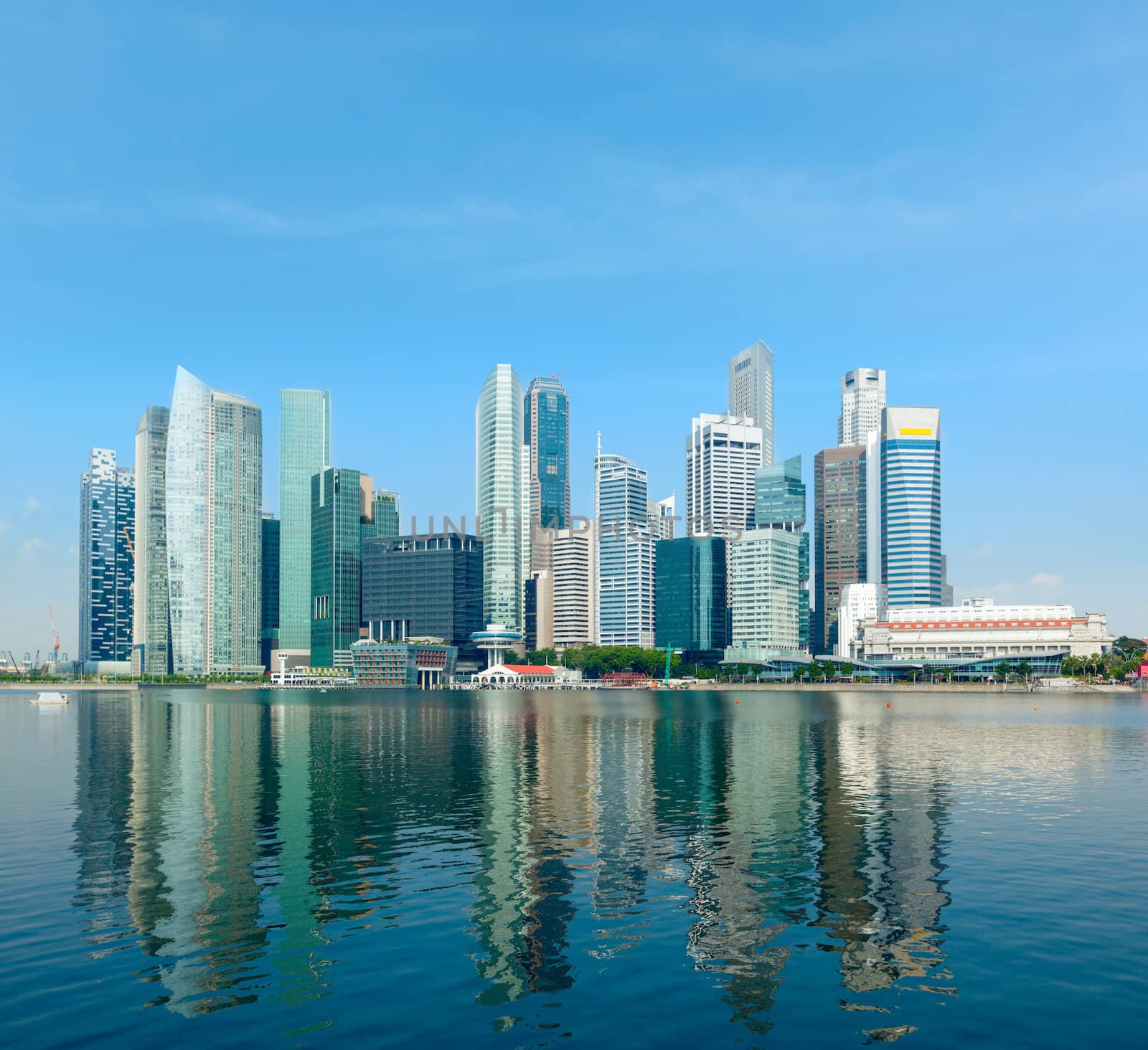 Modern city skyline of business district downtown in day