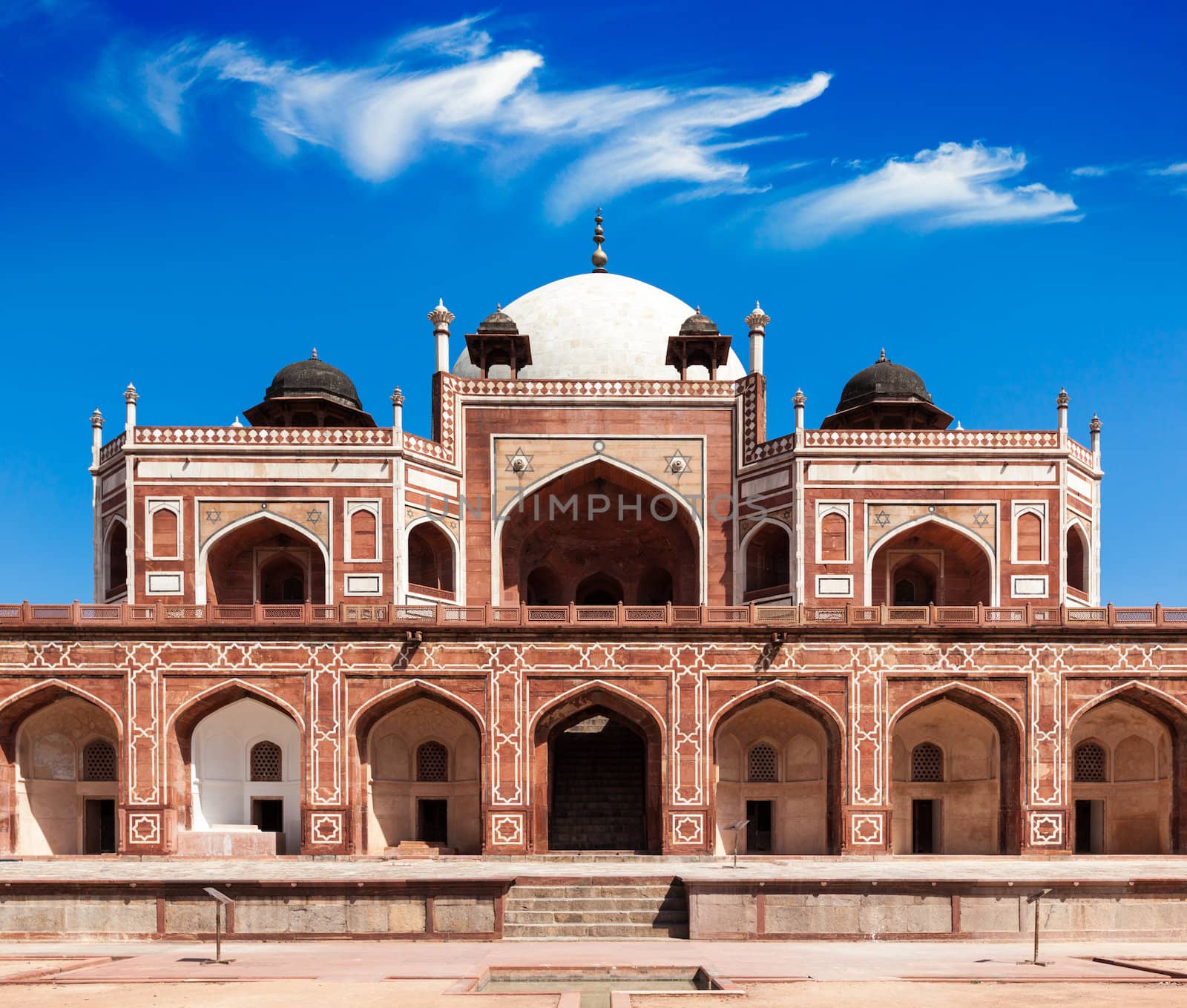 Humayun's Tomb. Delhi, India. UNESCO World Heritage Site. Frontal View