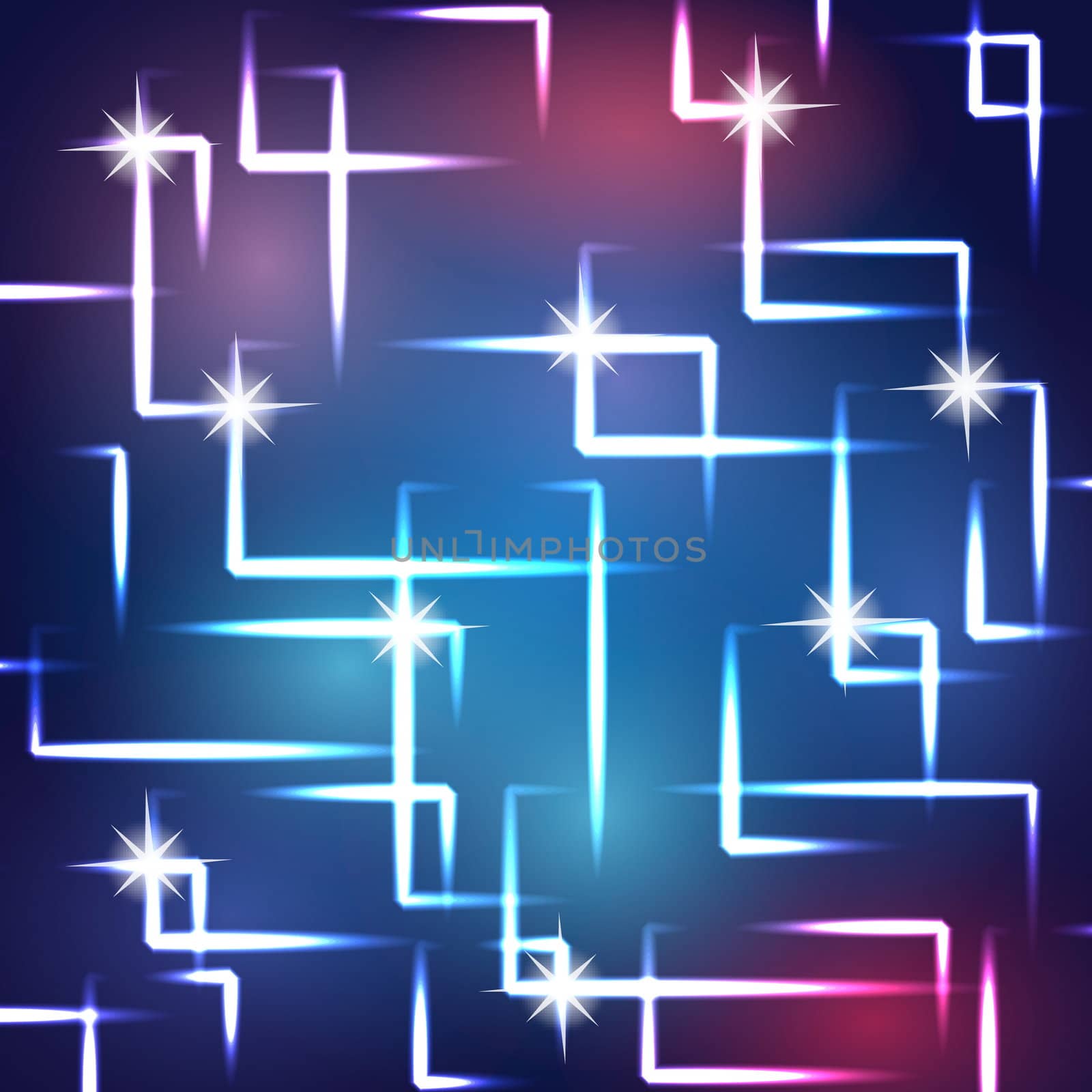 Blue glowing abstract background with rectangles