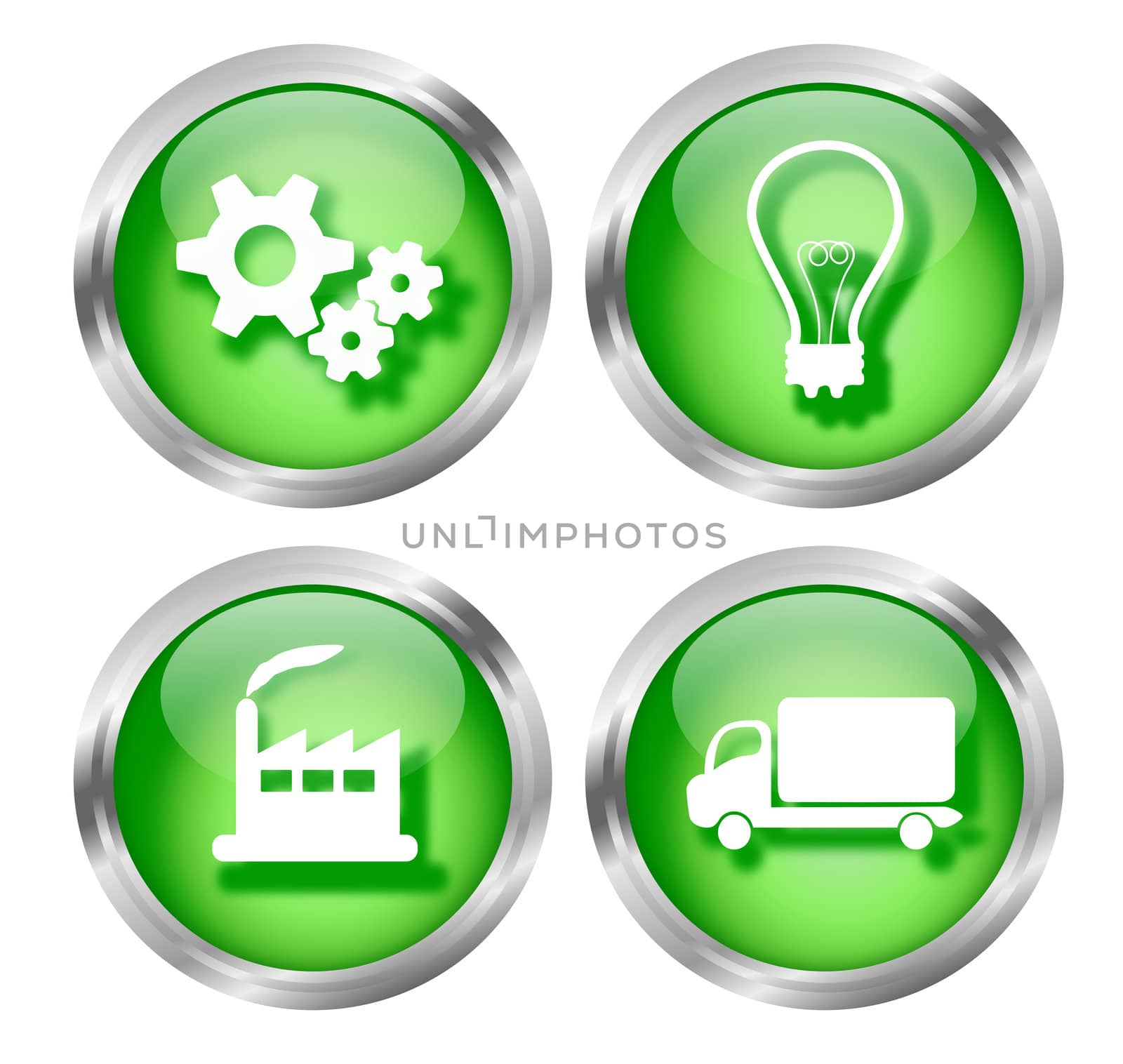 Green Business Icon Buttons by RichieThakur