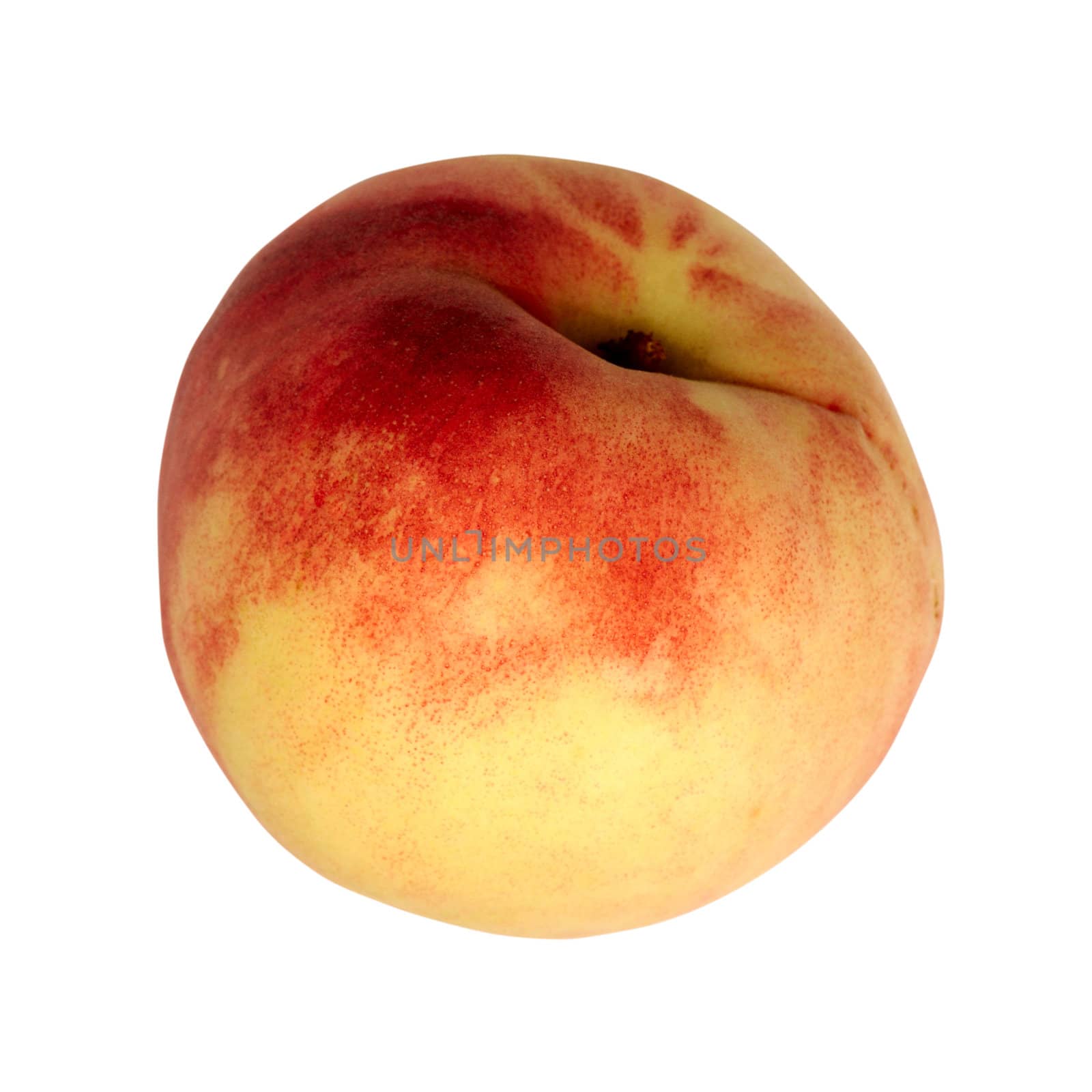 single peach on white background