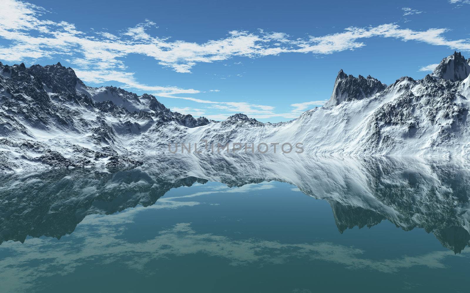 This image shows a cold mountain sea