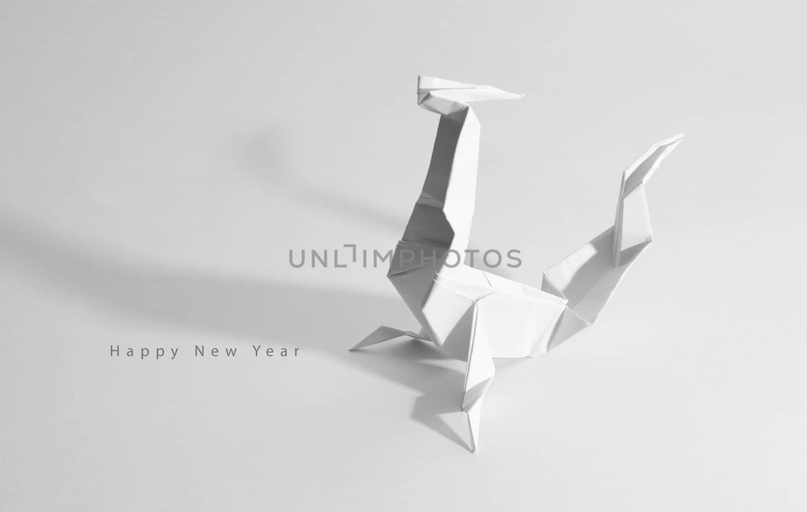 New Year greeting card. dragon origami by DNKSTUDIO