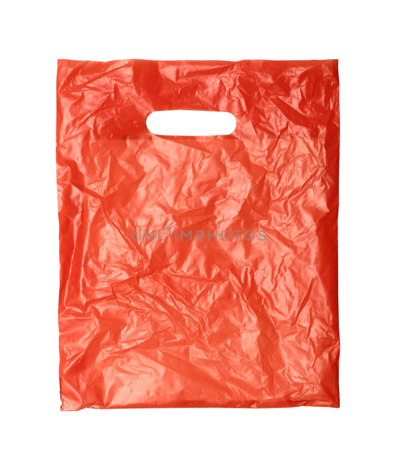 close up of a orange plastic bag on white background with clippi by DNKSTUDIO