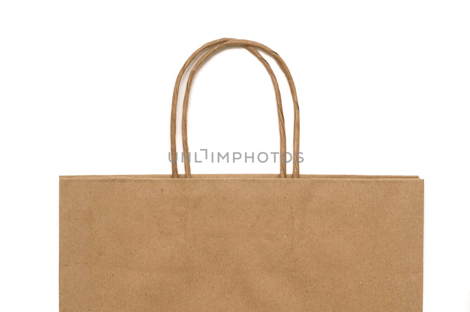 Recyclable paper bag isolated on white background. by DNKSTUDIO