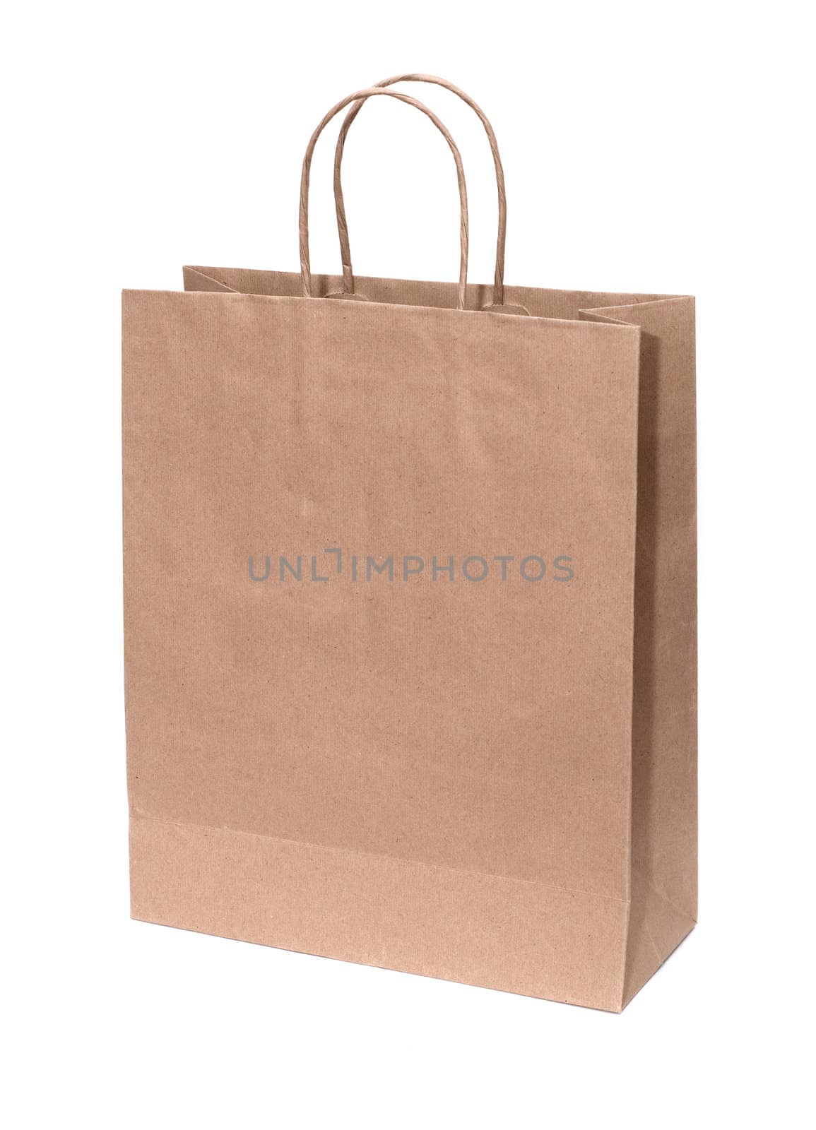 Recyclable paper bag isolated on white background. by DNKSTUDIO
