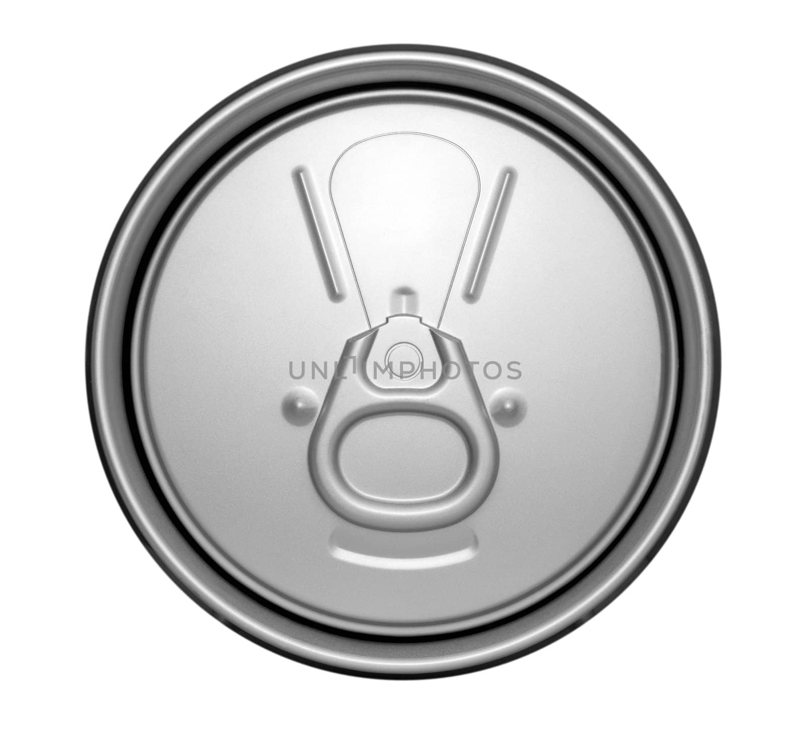 Top of an unopened soda can on a white background by DNKSTUDIO