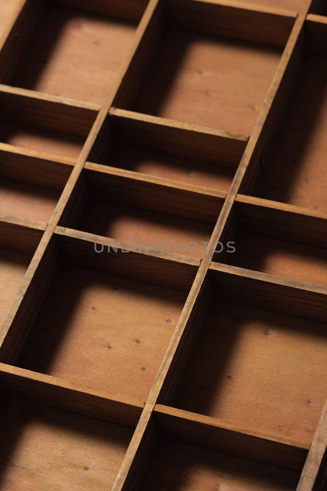 drawer wooden compartments empty