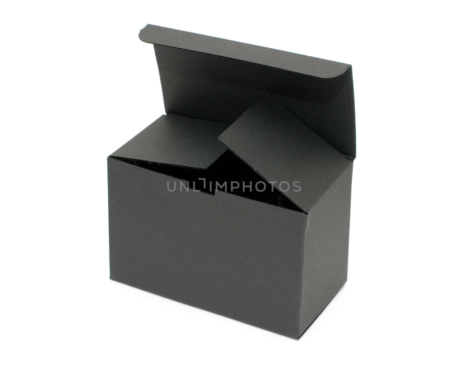 Open black empty paper box by DNKSTUDIO