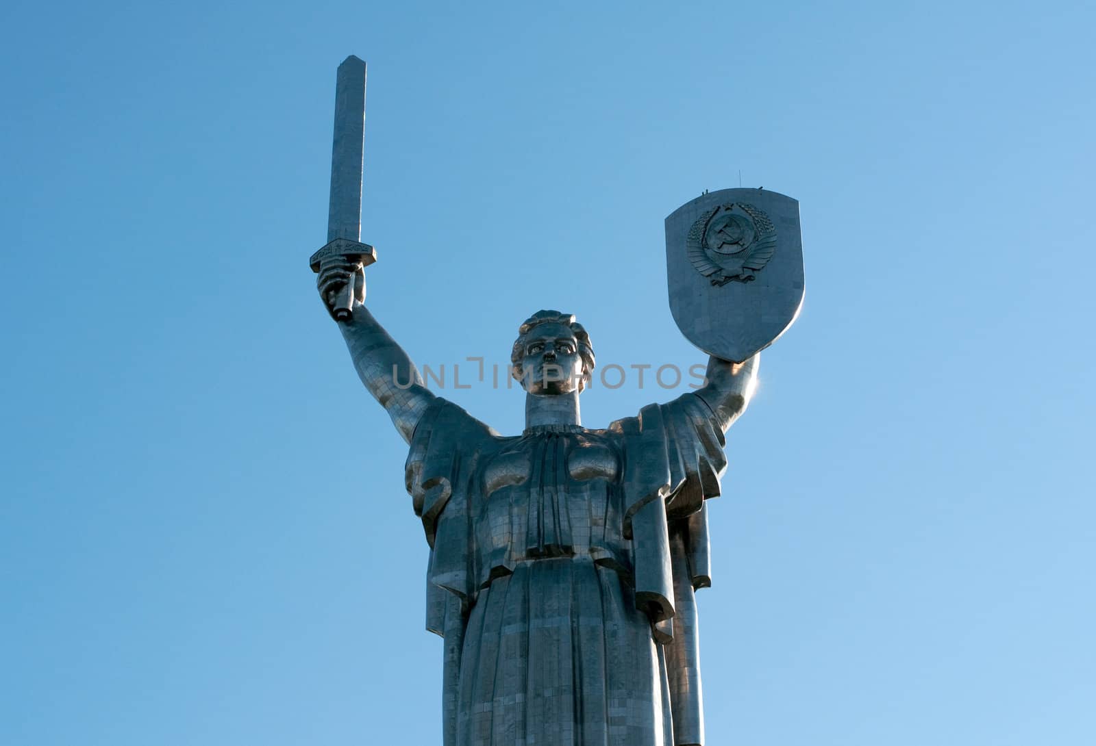 Statue of the Motherland, in Kiev, Ukraine. This statue was built in remembrance of the victory over the Nazi's.