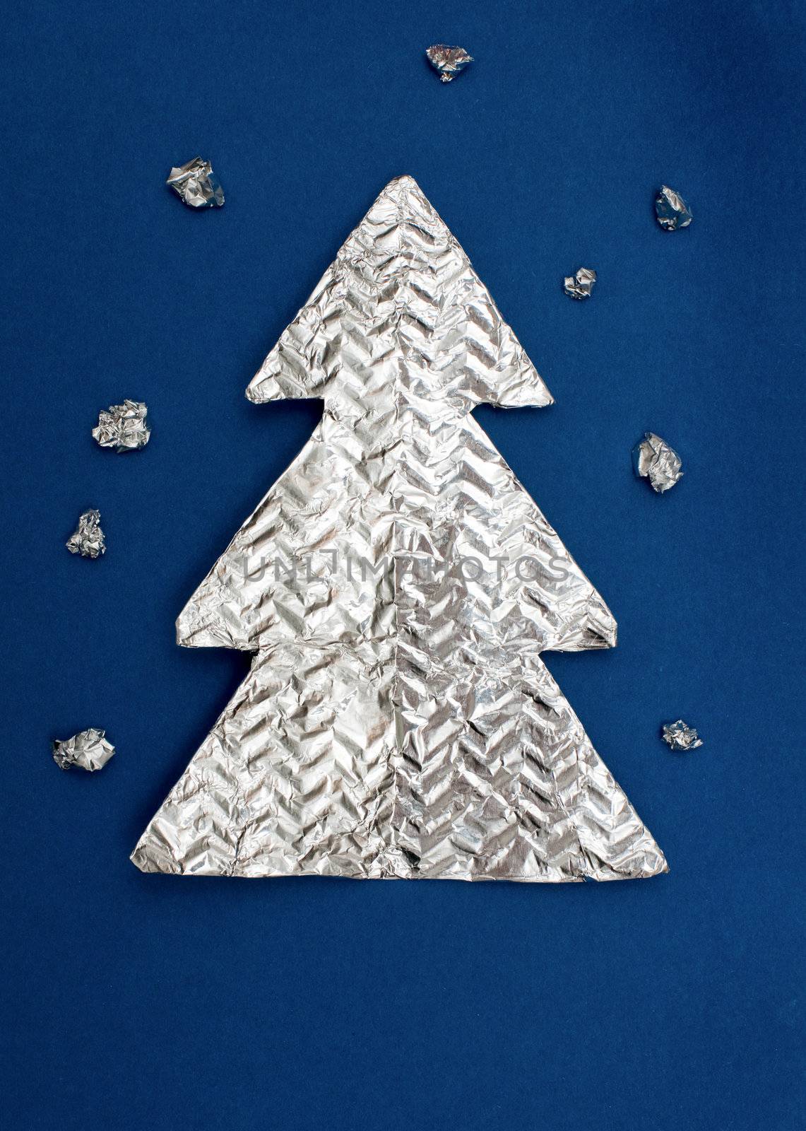 Christmas tree made ??out of foil