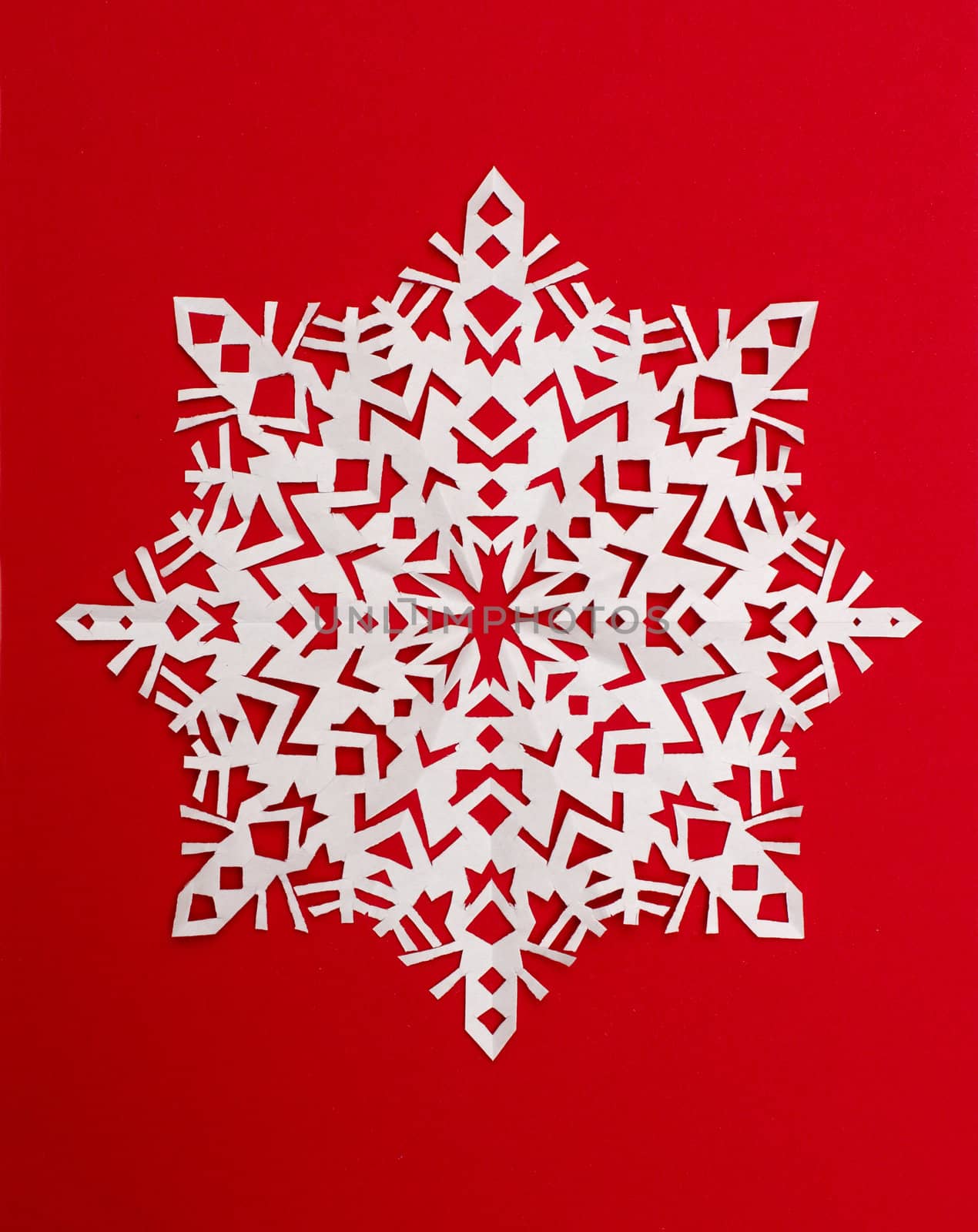 beautiful snowflake on a red background