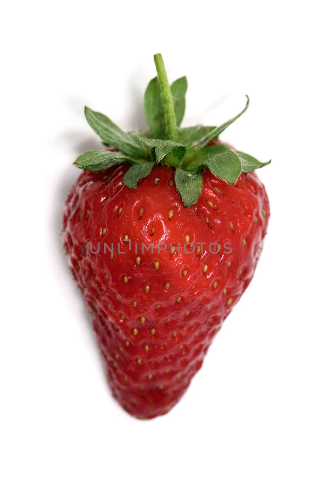 red ripe strawberry isolated on white background