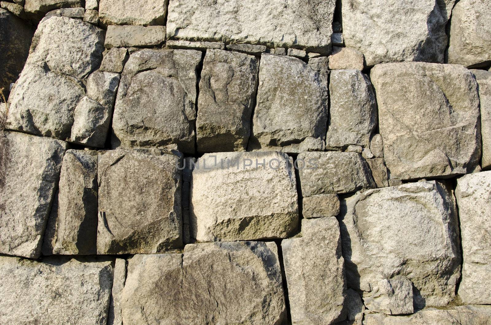 Background of a stone wall with big boulders