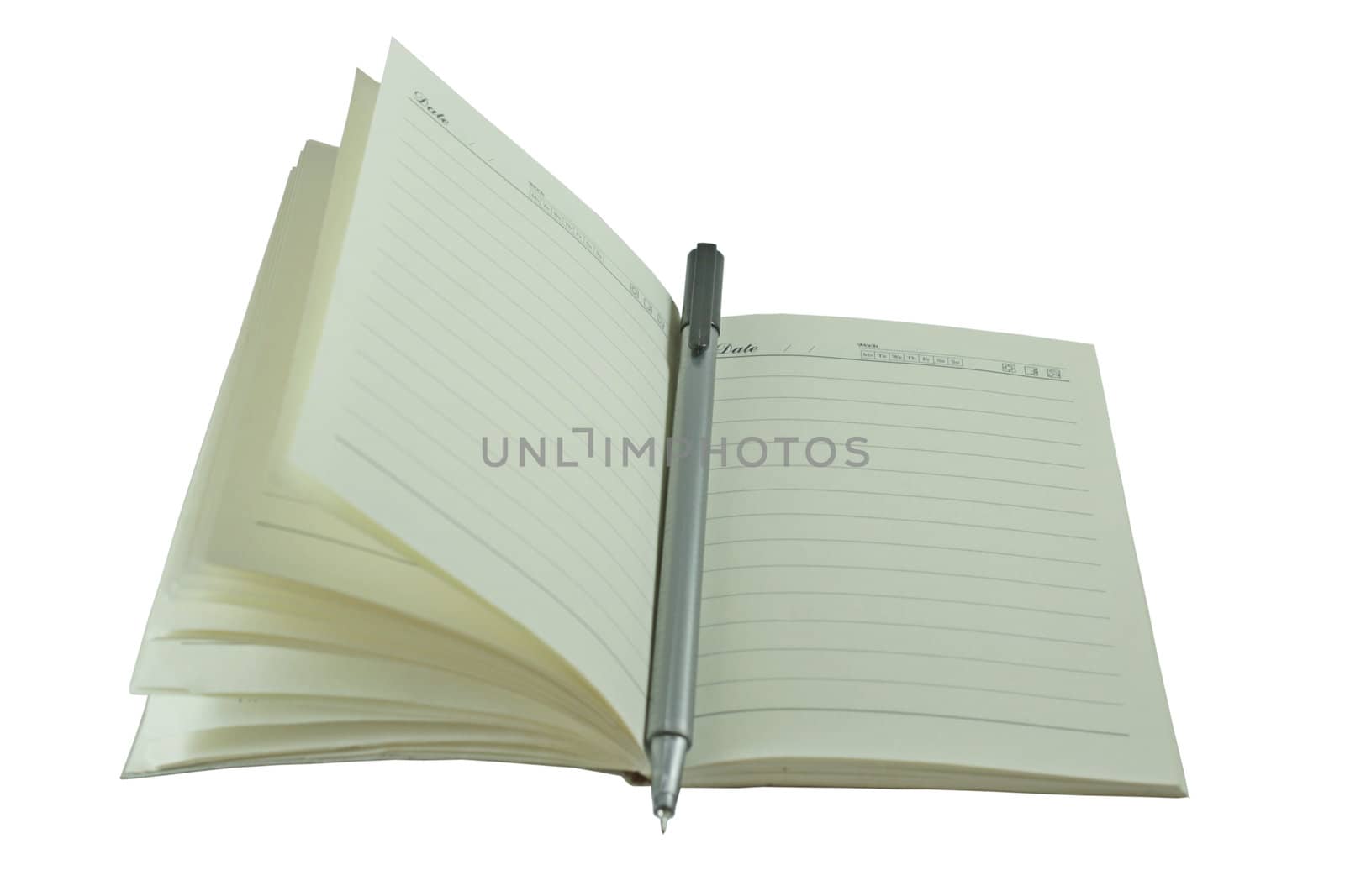 Note book  isolated on white background.