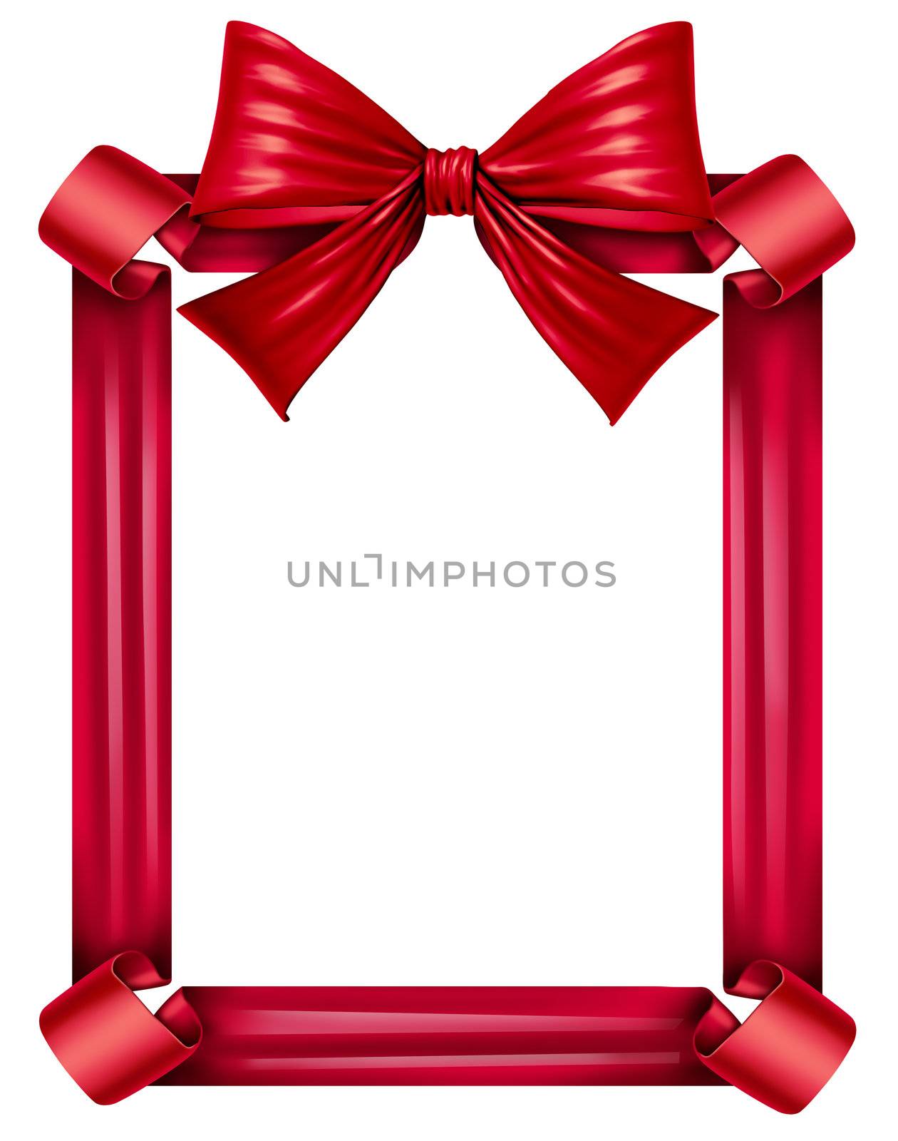 Red Ribbon And Bow Frame by brightsource