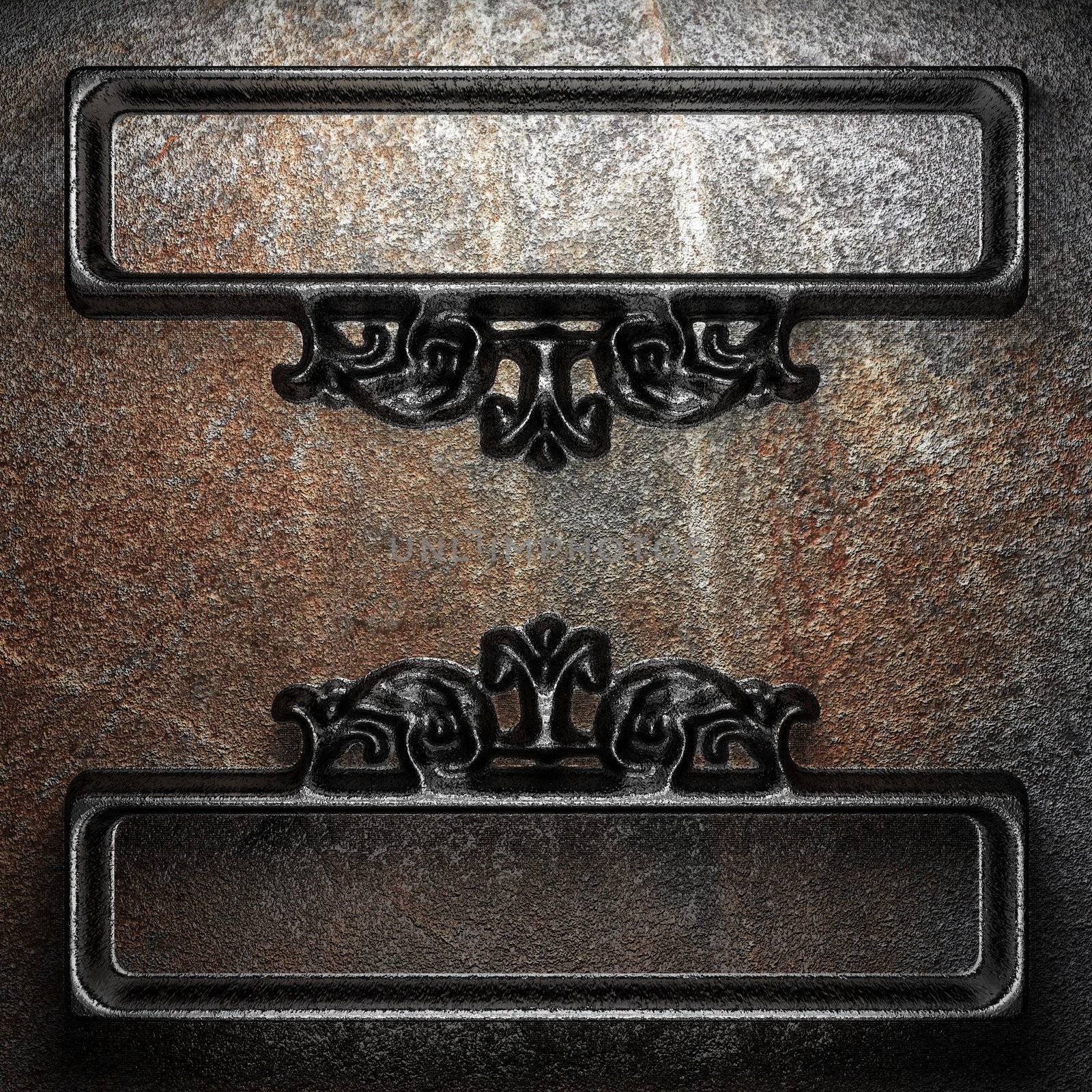 iron vintage ornament on wall