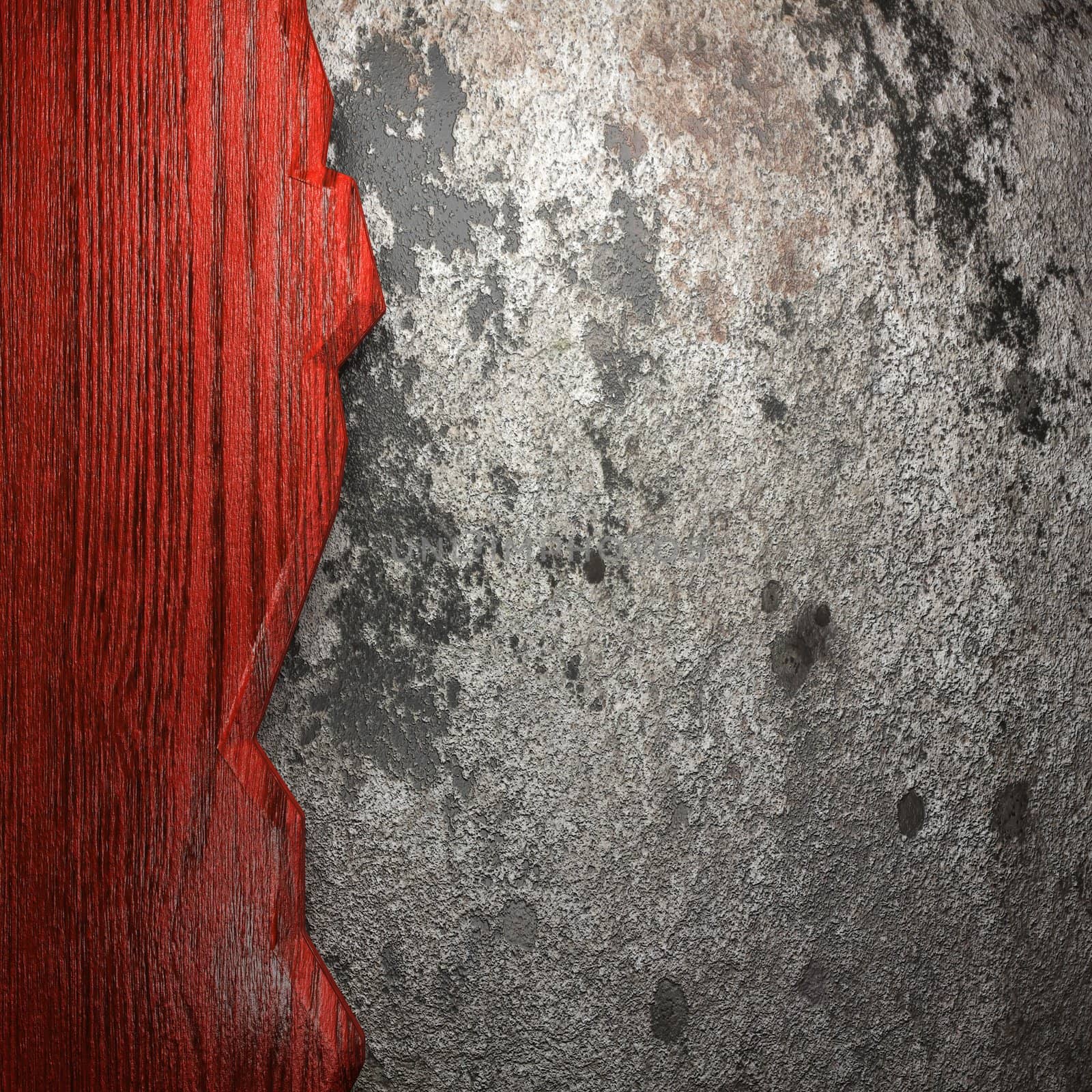 wood on wall made in 3D