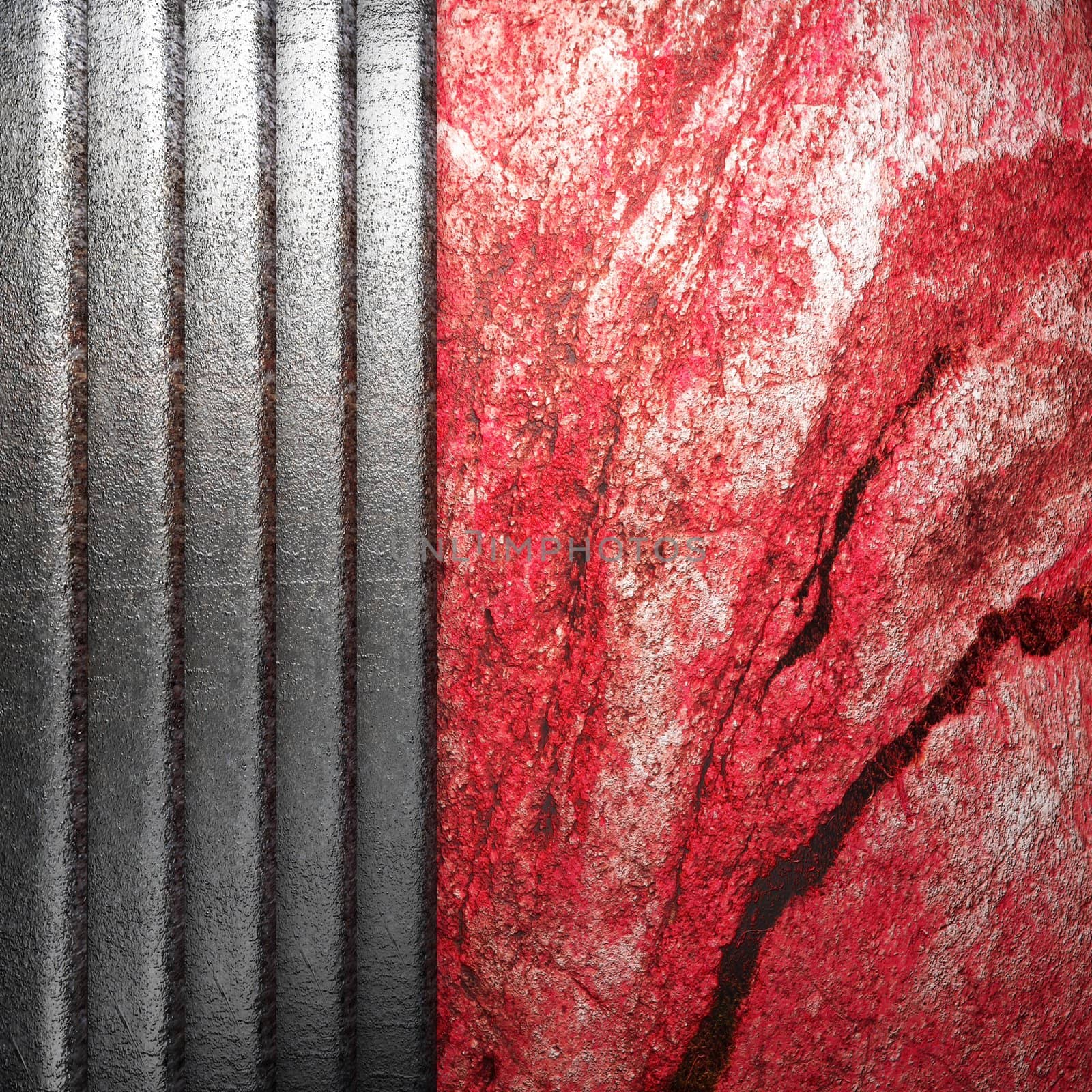 metal on wall made in 3d