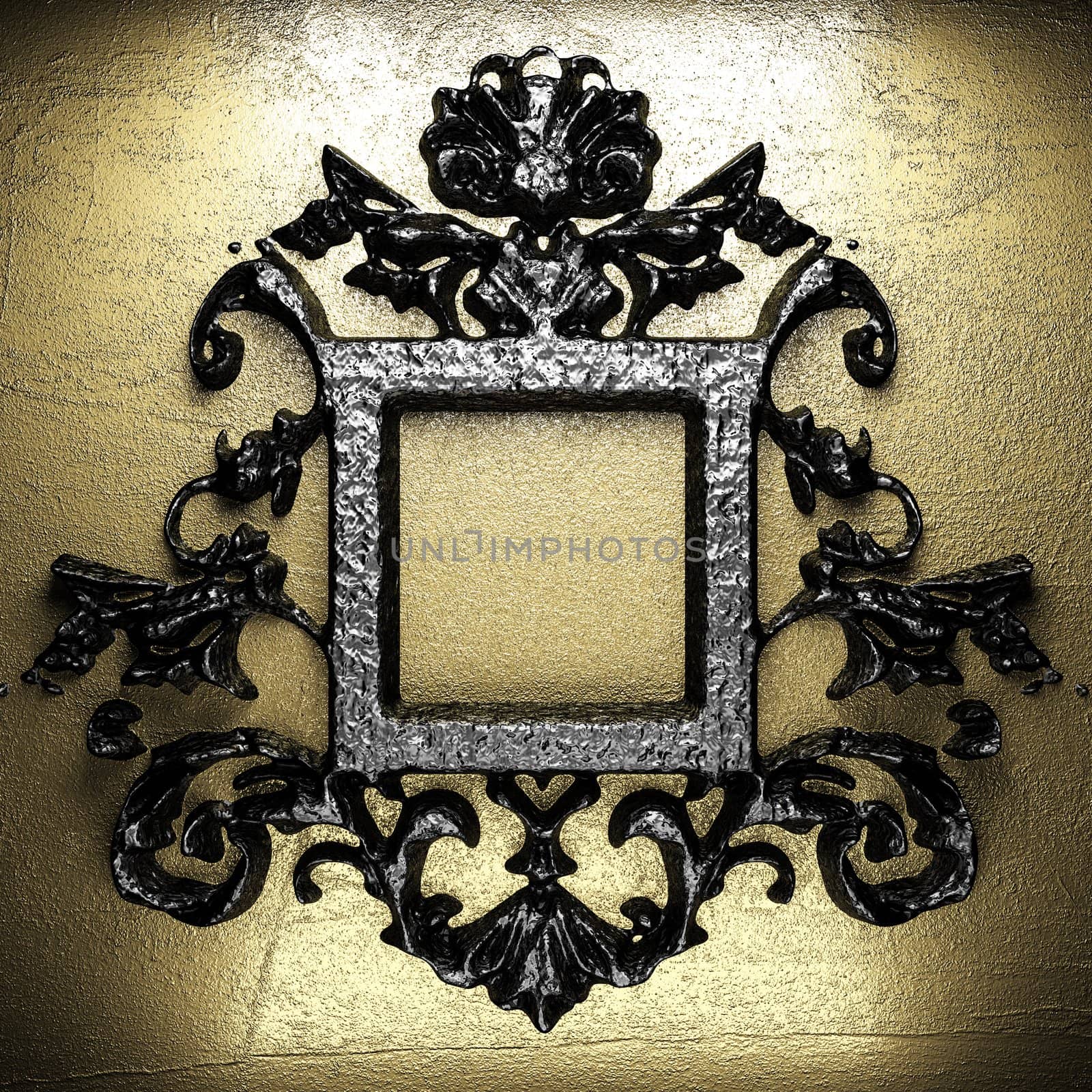 vintage iron frame on the wall