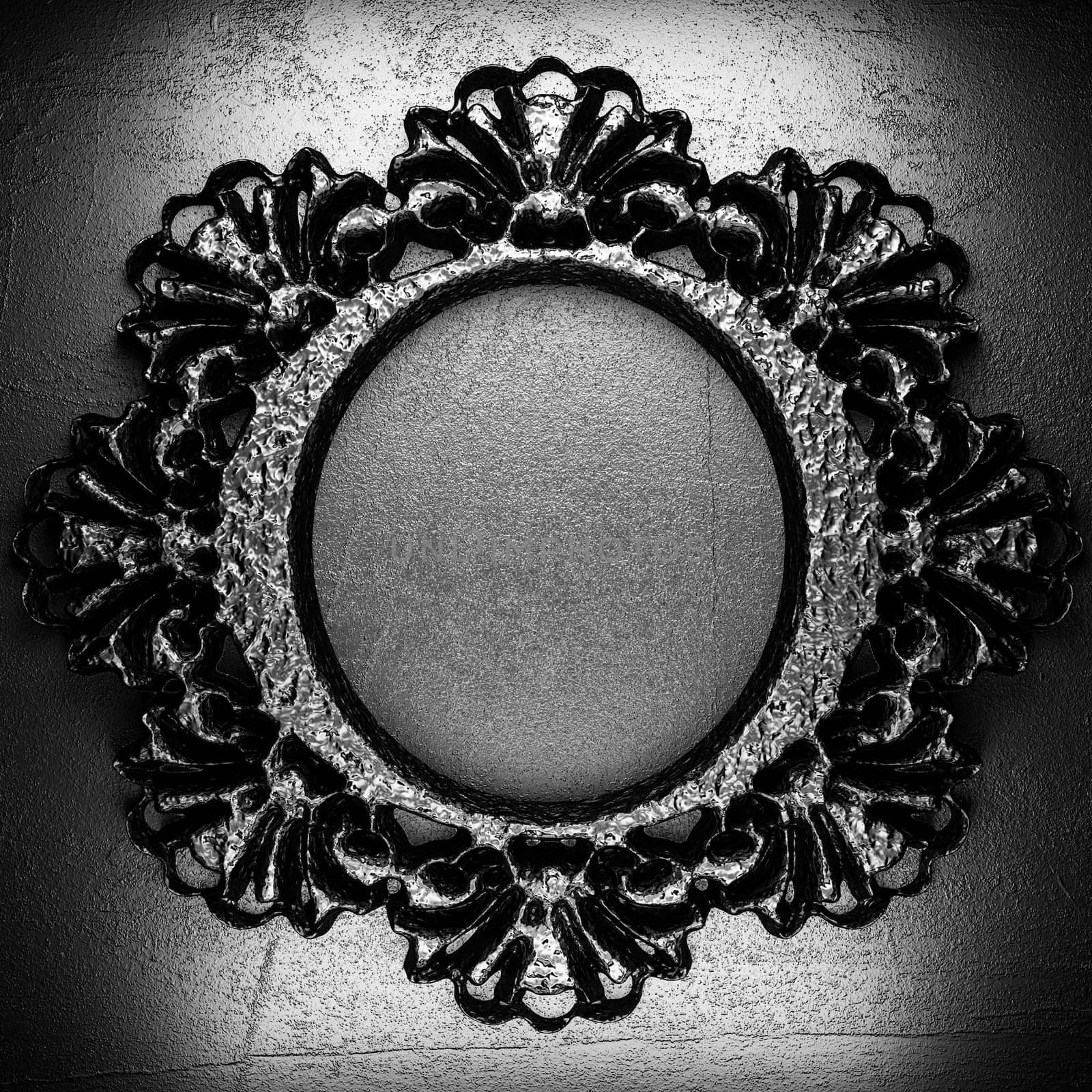 vintage iron frame on the wall