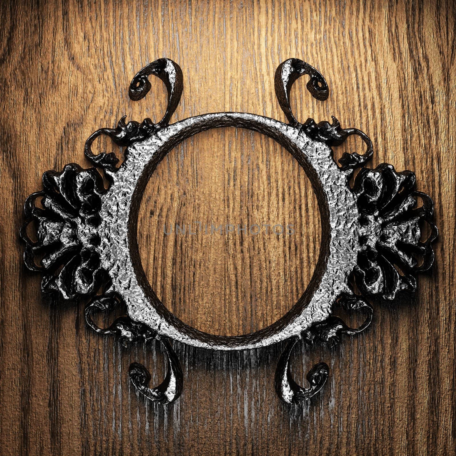 vintage iron frame on the wall