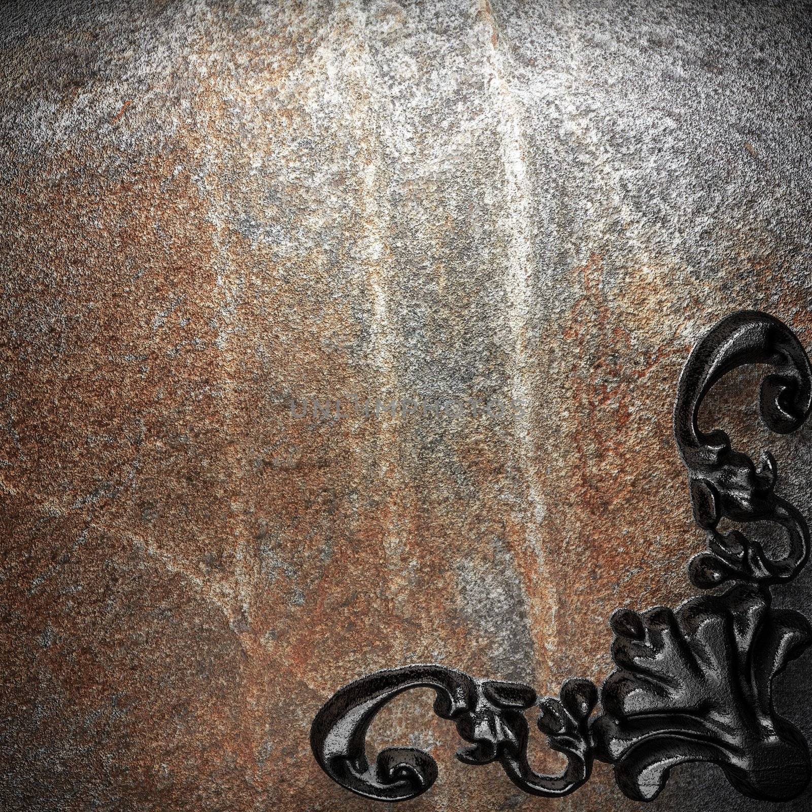 iron vintage ornament on wall