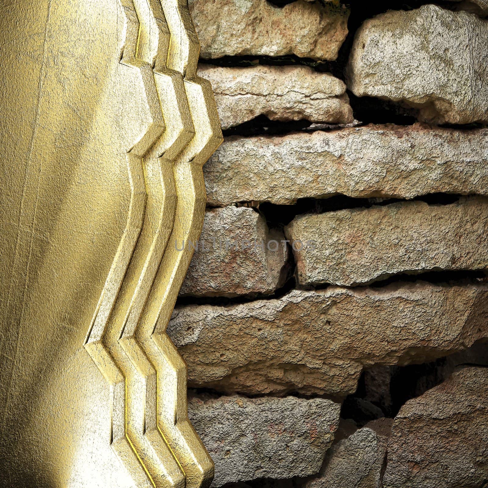 golden background made in 3D