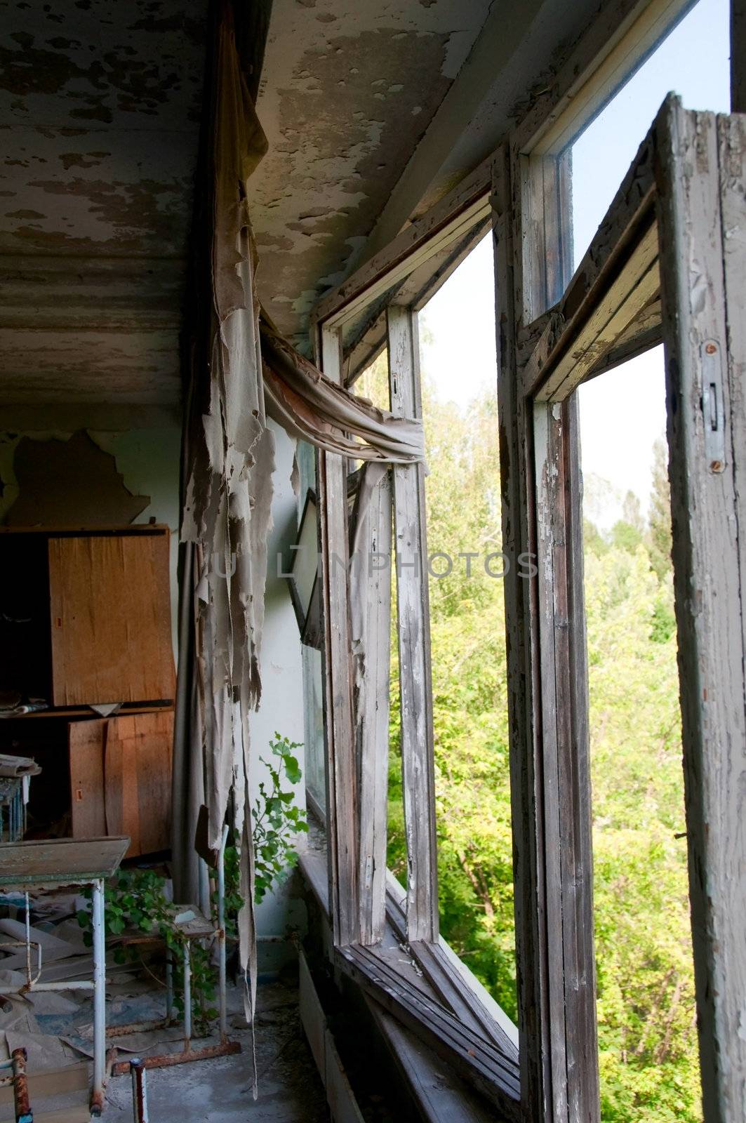 Chernobyl disaster results. This is abandoned school in small city Pripyat (about 5 kilometers form the Chernobyl nuclear station).