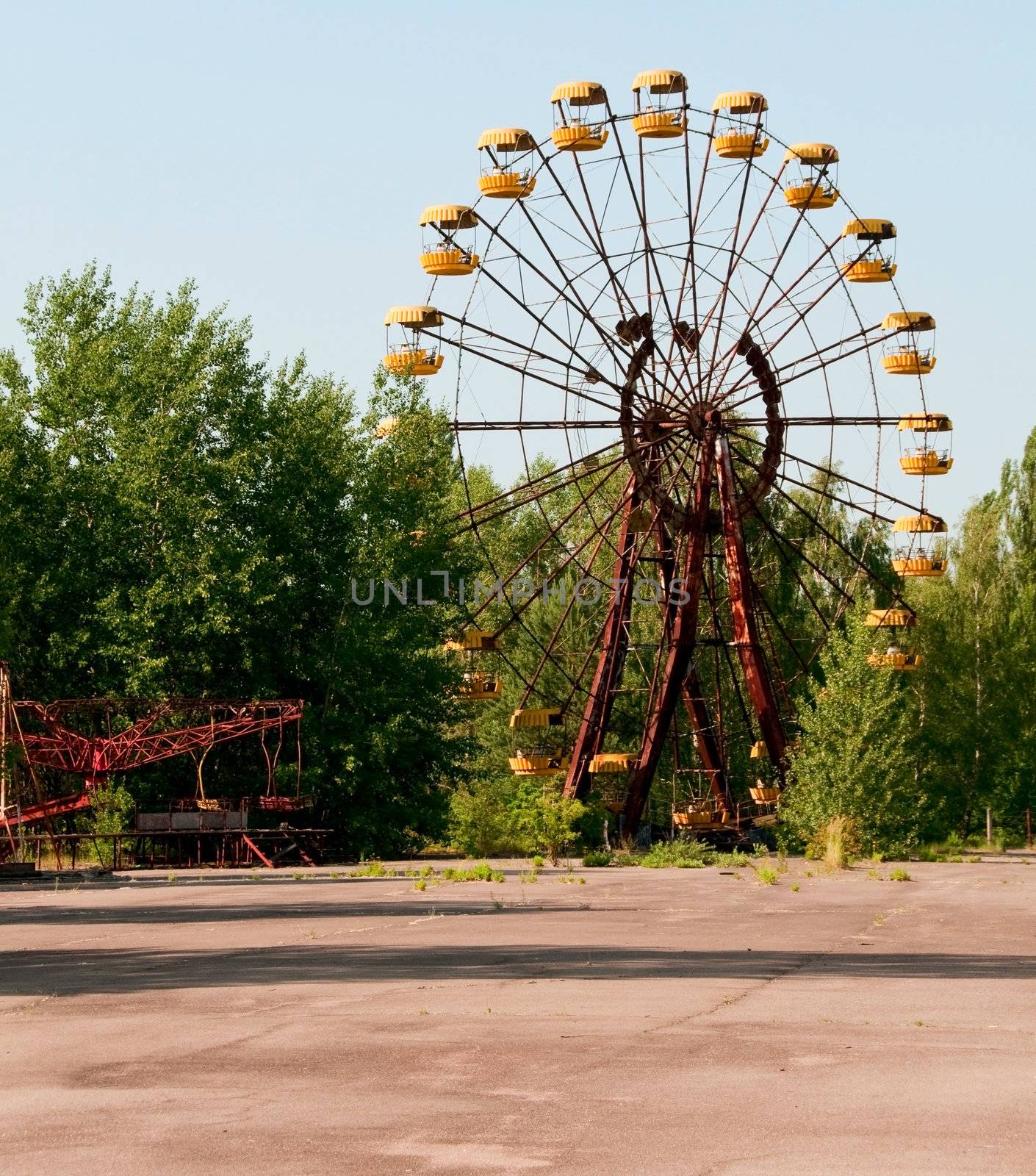 The unopened amusementpark in Pripyat Chernobyl in Ukraine
