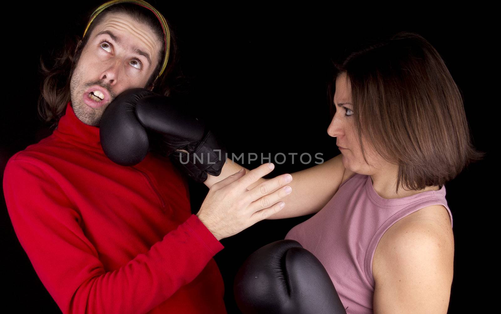 boxing girl defense itself