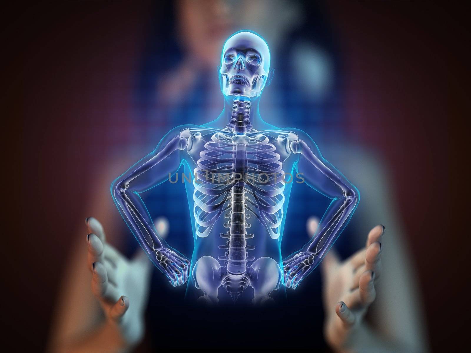 human radiography scan on hologram