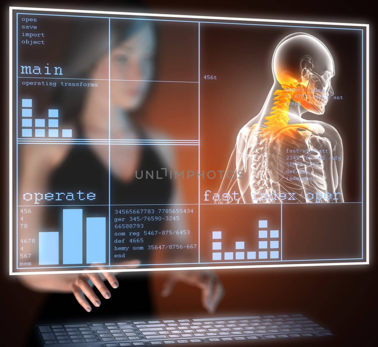 human radiography scan on hologram