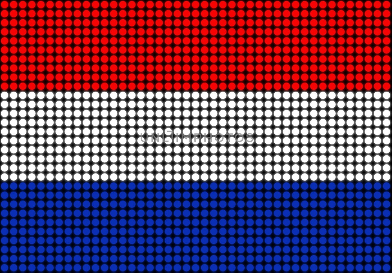Illustration of an abstract spotted Holland flag