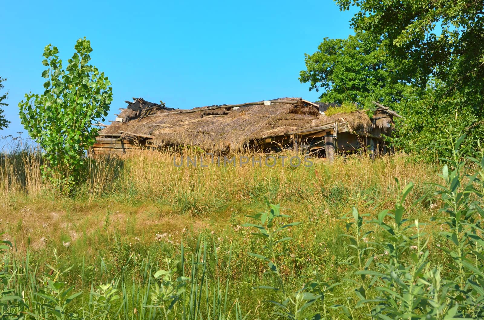 old abandoned hut near the destroyed Chernobyl




