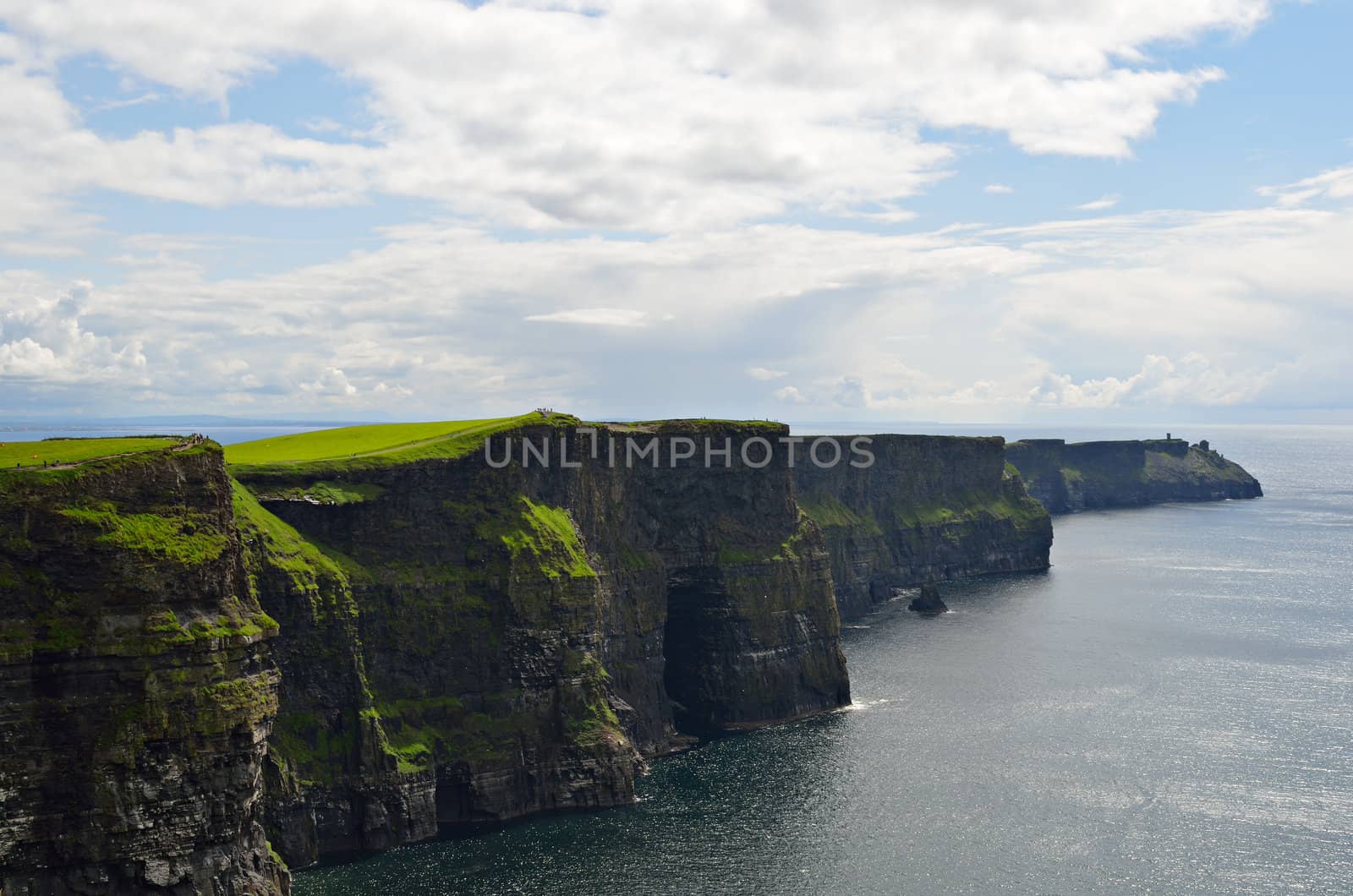 The impressive cliffs of Moher at the atlantic west coast of the island of Ireland in county Clare.